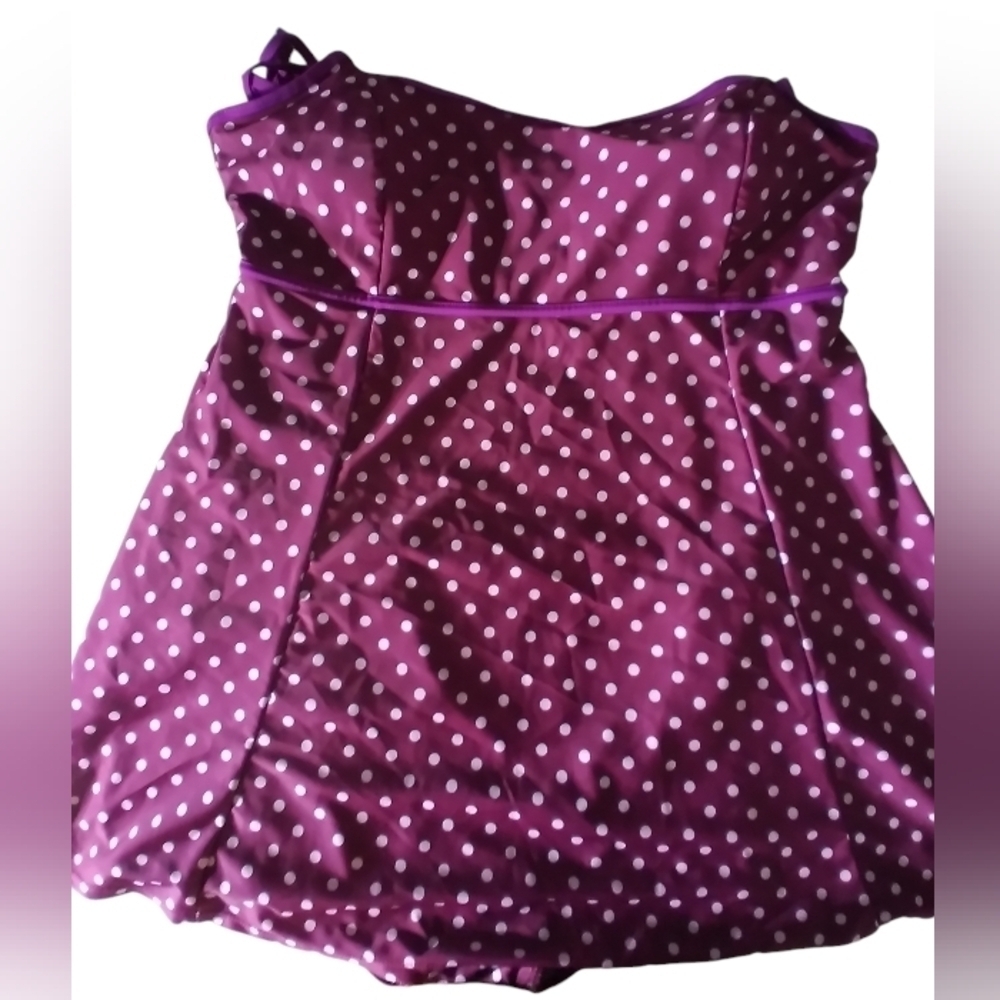 3/$15 Danify purple one pc swim dress adjustable straps